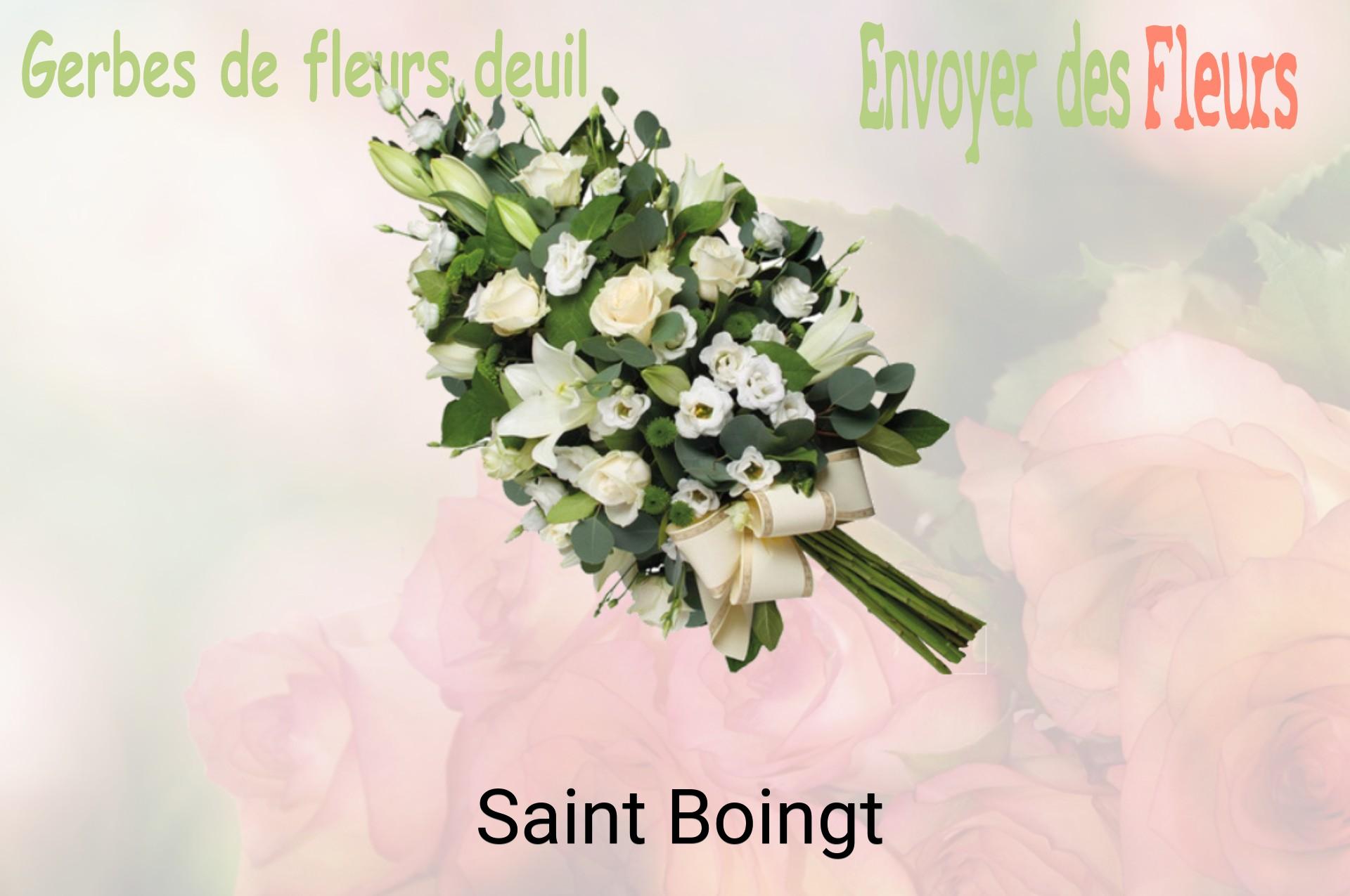 Gerbe de fleurs de deuil livrée à Saint-Boingt